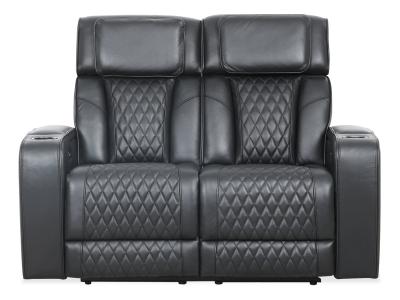 Primo International Colton Power Motion Loveseat in Black - COLTON-LOVE