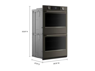 30" Kitchenaid Smart Electric Double Wall Oven with Intelligent Cooking Camera in Black Ore - KOED930SBE
