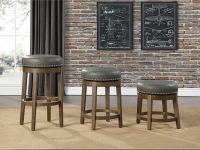 Westby Collection Round Swivel Counter Height Stool in Gray - 5681GRY-24
