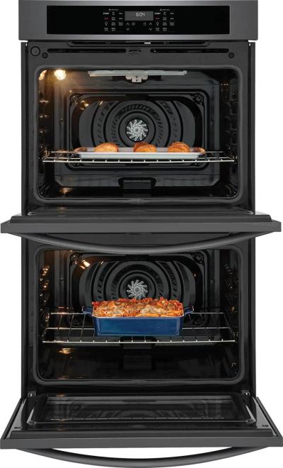 30" Frigidaire 10.6 Cu. Ft. Electric Double Wall Oven in Black Stainless Steel - FCWD3030AD