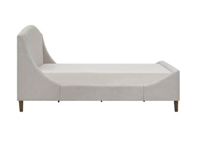 Sabrina Collection Queen Upholstered Platform Bed in Beige Chenille - 5835BEQ-K