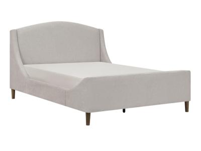 Sabrina Collection Queen Upholstered Platform Bed in Beige Chenille - 5835BEQ-K