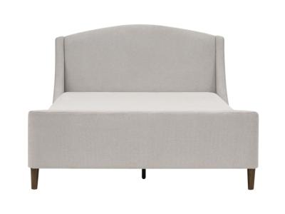 Sabrina Collection Queen Upholstered Platform Bed in Beige Chenille - 5835BEQ-K