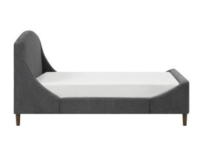 Sabrina Collection Queen Upholstered Platform Bed in Dark Grey Chenille - 5835DGQ-K
