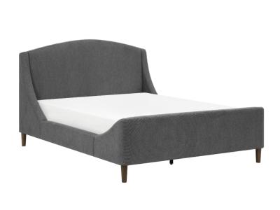 Sabrina Collection Queen Upholstered Platform Bed in Dark Grey Chenille - 5835DGQ-K