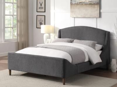Sabrina Collection King Upholstered Platform Bed in Dark Grey Chenille - 5835DGK-K