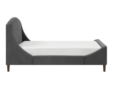 Sabrina Collection King Upholstered Platform Bed in Dark Grey Chenille - 5835DGK-K