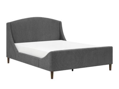 Sabrina Collection King Upholstered Platform Bed in Dark Grey Chenille - 5835DGK-K