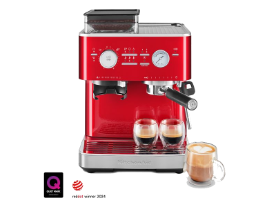 KitchenAid Semi Automatic Espresso Machine with Burr Grinder in Apple Red- KES6551CA