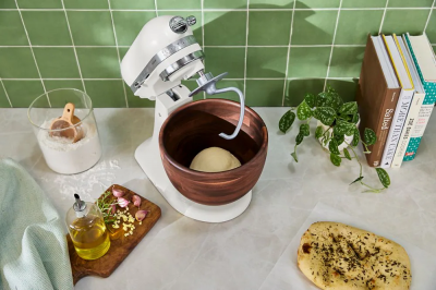 Kitchenaid ArtiSan Series 5 Quart Tilt Head Stand Mixer with Walnut Wood Bowl - KSM156WBPL