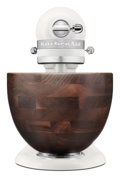 Kitchenaid ArtiSan Series 5 Quart Tilt Head Stand Mixer with Walnut Wood Bowl - KSM156WBPL