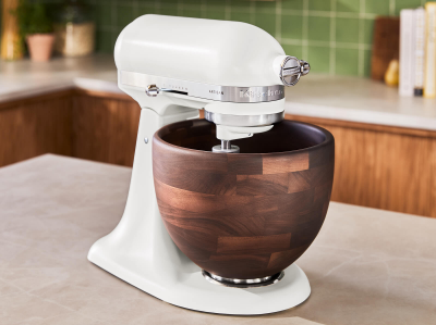 Kitchenaid ArtiSan Series 5 Quart Tilt Head Stand Mixer with Walnut Wood Bowl - KSM156WBPL