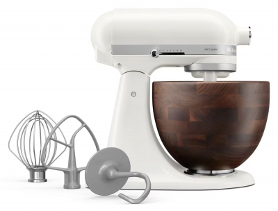 Kitchenaid ArtiSan Series 5 Quart Tilt Head Stand Mixer with Walnut Wood Bowl - KSM156WBPL