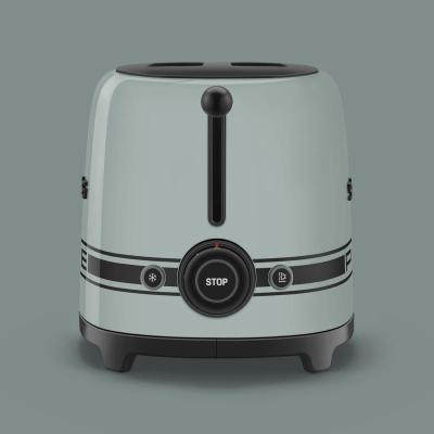 SMEG 50's Retro Style Aesthetic 2x2 Slice Toaster - TSF01PSGUS