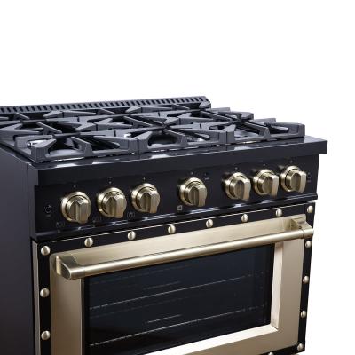 36" Forno 5.2 Cu. Ft. Valente Dual Fuel Range with 6 Sealed Burners  - FFSGS6199-36CPBLK