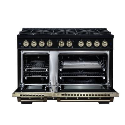 48" Forno Valente 6.7 Cu. Ft. Dual Fuel Range with 8 Sealed Burners - FFSGS6199-48CPBLK