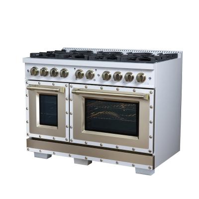 48" Forno Valente Dual Fuel Range with 8 Sealed Burners - FFSGS6199-48CPWHT