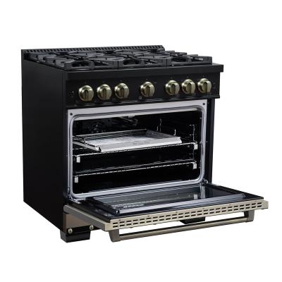 36" Forno 5.2 Cu. Ft. Valente Gas Range with 6 Sealed Burners - FFSGS6299-36CPBLK