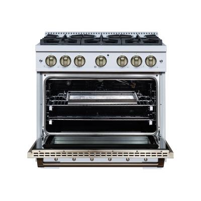 36" Forno 5.2 Cu. Ft. Valente Gas Range with 6 Sealed Burners - FFSGS6299-36CPWHT