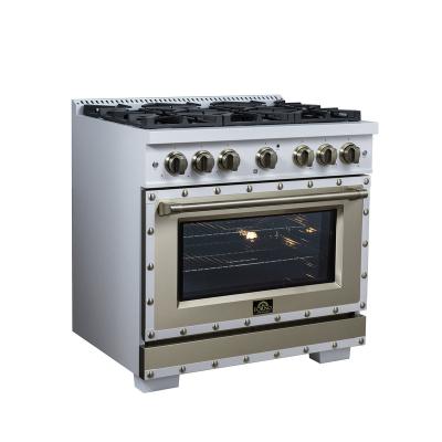 36" Forno 5.2 Cu. Ft. Valente Gas Range with 6 Sealed Burners - FFSGS6299-36CPWHT