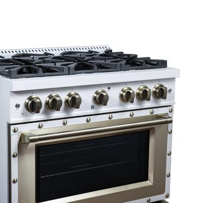 36" Forno 5.2 Cu. Ft. Valente Gas Range with 6 Sealed Burners - FFSGS6299-36CPWHT