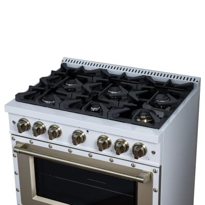 36" Forno 5.2 Cu. Ft. Valente Gas Range with 6 Sealed Burners - FFSGS6299-36CPWHT