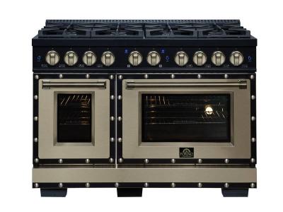 48" Forno 6.7 Cu. Ft. Valente Gas Range with 8 Sealed Burners - FFSGS6299-48CPBLK