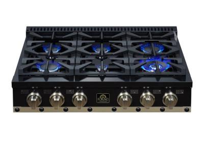 36" Forno Valente Gas Cooktop with 6 Sealed Burners - FCTGS5799-36CPBLK
