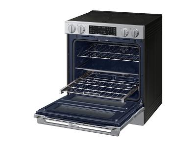 Samsung 6.3 Cu. Ft. Electric Slide-In Range with 90H Flex Duo True Convection Air Fry Max and Illuminated Precision Knobs - NSE90H63DRAC