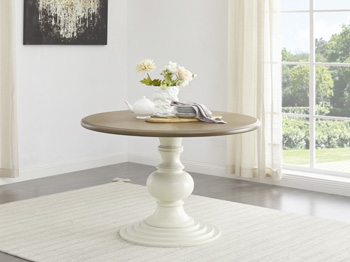 Ashley Furniture Shatayne Round DRM Pedestal Table Top D706-50T Two-tone