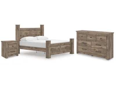 Signature Design by Ashley Rusticott King Poster Bed, Dresser and Nightstand - PCB2260B9