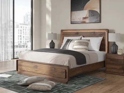 Signature Design by Ashley Fortlorn King Panel Bed, Dresser and Nightstand - PCB386B8