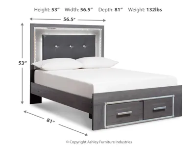 Signature Design by Ashley Lodanna Full Storage Bed, Dresser, Mirror, Chest and Nightstand - B214B59