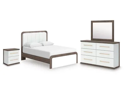 Signature Design by Ashley Kendanport Queen Upholstered Bed, Dresser, Mirror and Nightstand - PCB1108B10