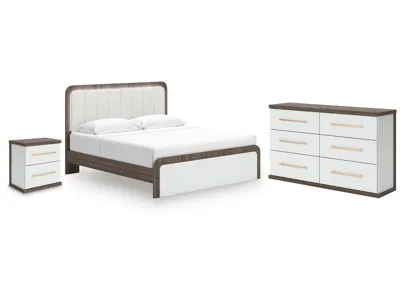 Signature Design by Ashley Kendanport King Upholstered Bed, Dresser and Nightstand - PCB1108B11