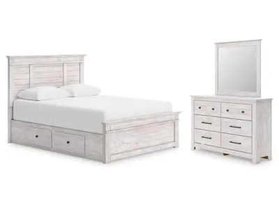 Signature Design by Ashley Makidern Queen Panel Bed with Storage, Dresser and Mirror - PCB1171B6