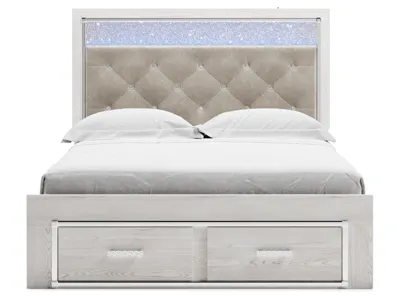 Signature Design by Ashley Altyra Queen Upholstered Panel Storage Bed, Dresser and Mirror - B2640B26