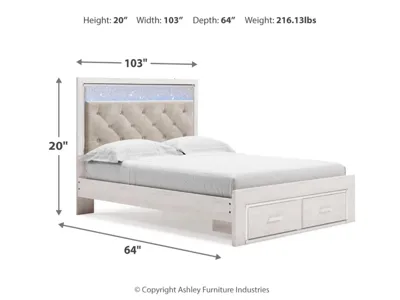Signature Design by Ashley Altyra Queen Upholstered Panel Storage Bed, Dresser and Mirror - B2640B26