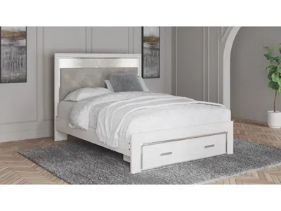 Signature Design by Ashley Altyra Queen Upholstered Panel Storage Bed, Dresser and Mirror - B2640B26