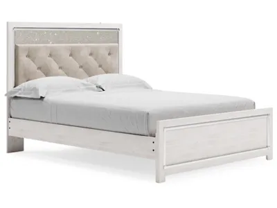 Signature Design by Ashley Altyra Queen Upholstered Panel Bed, Dresser and Mirror - B2640B15