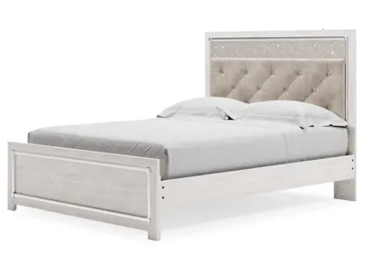 Signature Design by Ashley Altyra Queen Upholstered Panel Bed, Dresser and Mirror - B2640B15