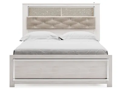 Signature Design by Ashley Altyra Queen Upholstered Panel Bed, Dresser and Mirror - B2640B25