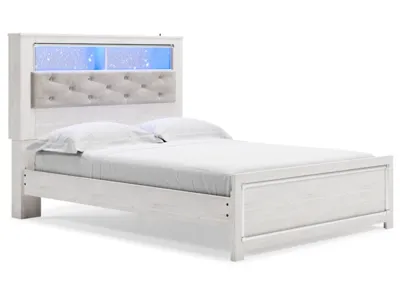 Signature Design by Ashley Altyra Queen Upholstered Panel Bed, Dresser and Mirror - B2640B25