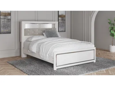 Signature Design by Ashley Altyra Queen Upholstered Panel Bed, Dresser and Mirror - B2640B25