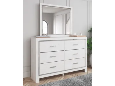 Signature Design by Ashley Altyra Queen Upholstered Panel Bed, Dresser and Mirror - B2640B25