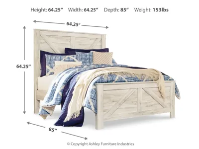 Signature Design by Ashley Bellaby Queen Crossbuck Panel Bed, Dresser and Mirror - B331B7