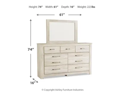 Signature Design by Ashley Bellaby Queen Crossbuck Panel Bed, Dresser and Mirror - B331B7