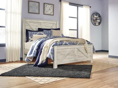 Signature Design by Ashley Bellaby Queen Crossbuck Panel Bed, Dresser and Mirror - B331B7