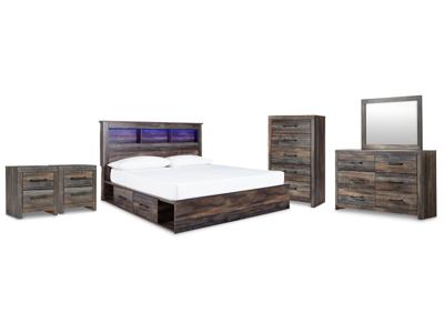 Signature Design by Ashley Drystan King Bookcase Storage Bed, Dresser, Mirror, Chest and 2 Nightstands - B211B119