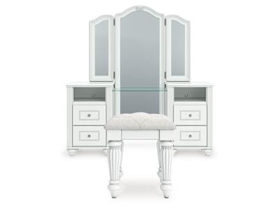 Signature Design by Ashley Kozlani Vanity, Mirror and Stool - PCB1819B11